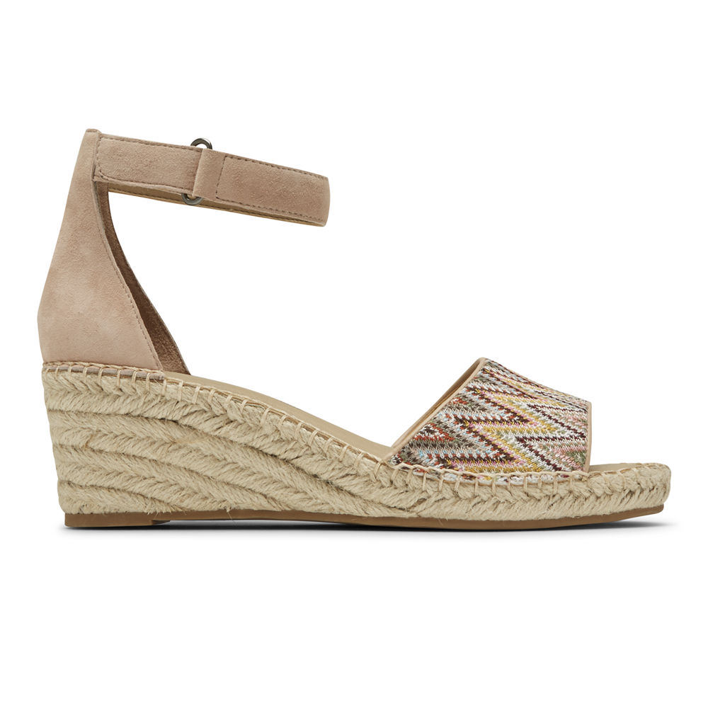 Rockport Womens Sandals Khaki - Marah Woven Ankle Strap - UK 907-XKONSV